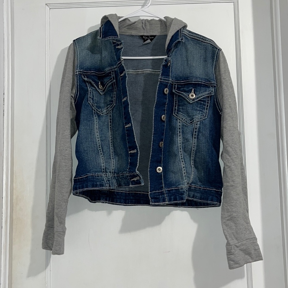 Jean Jacket w/ Cotton Sleeves & Hood
